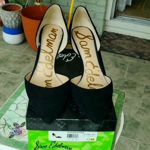 Sam Edelman Telsa D'Orsay Black Suede Heel